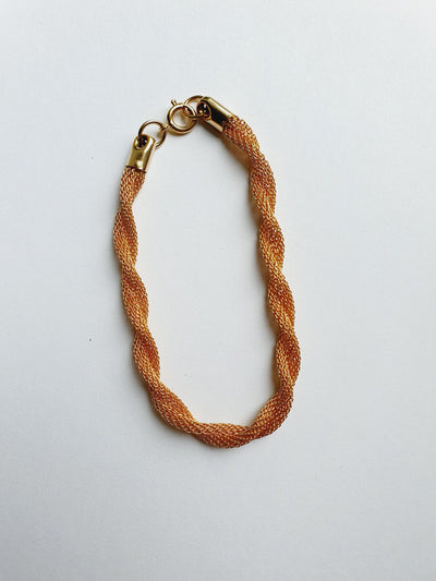 Gold Plated Twist Mesh Chain Bracelet