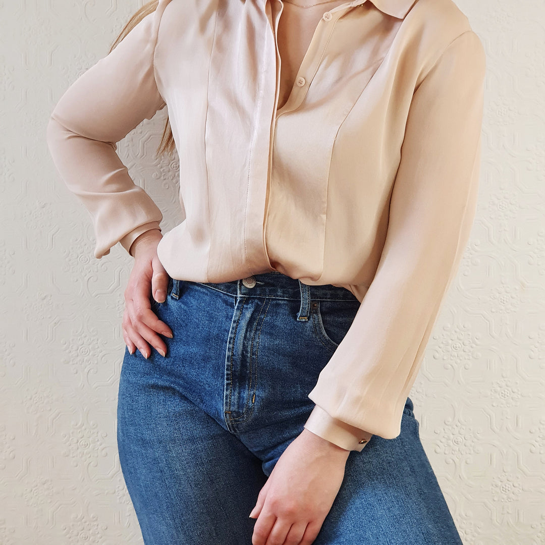 Pink Reiss Silk Blouse - S