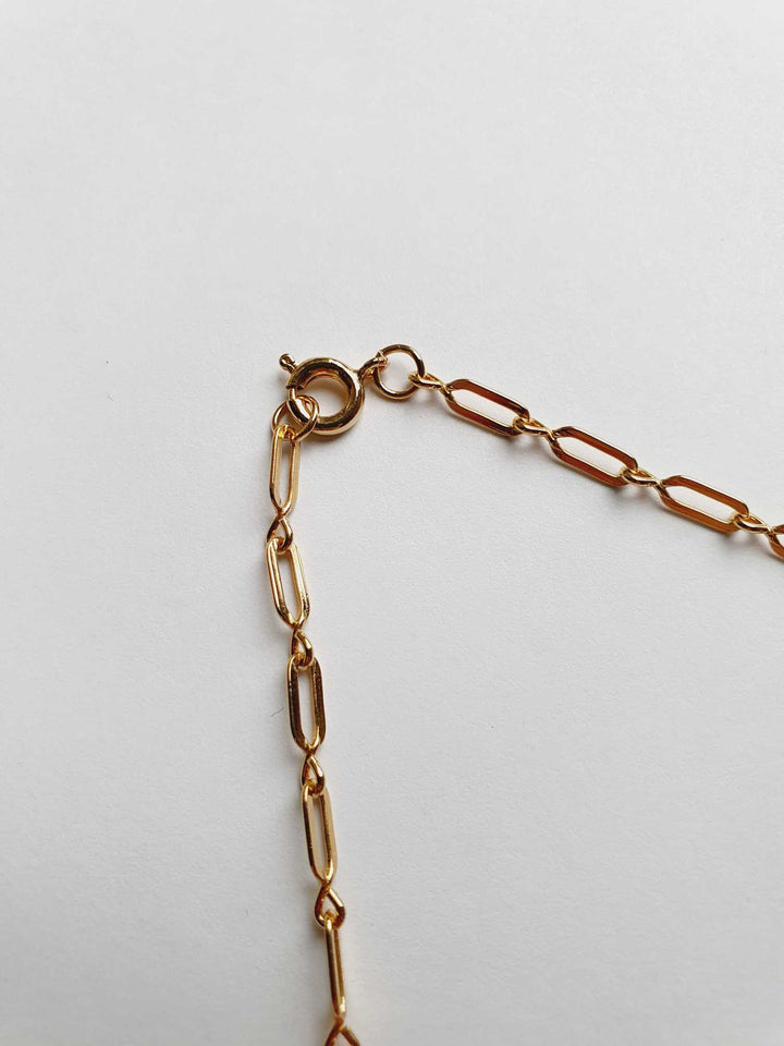 Vintage Gold Plated Paperclip Style Chain Necklace 15"