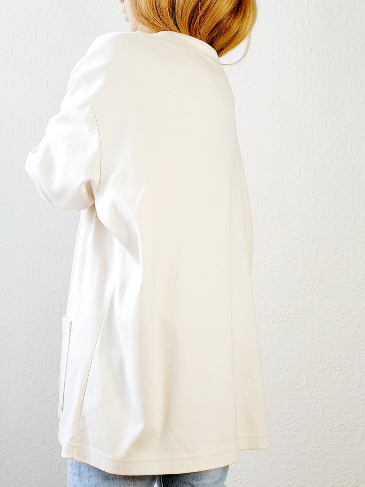 Pure Cotton Cream Jersey Cardigan - XXL