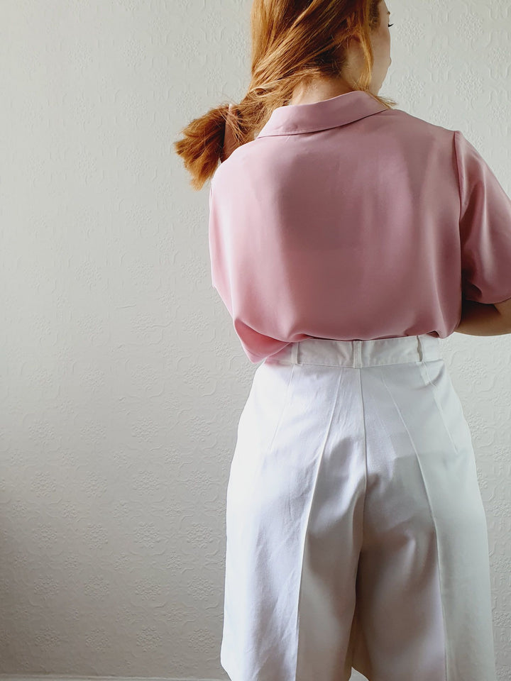 Vintage C&A White Short Culottes - M/L