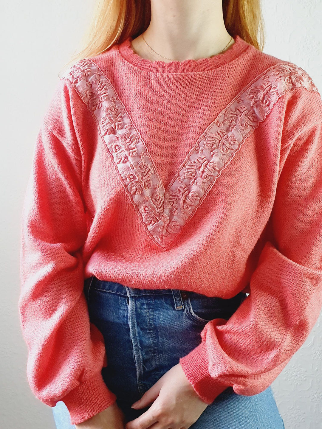 Hot Pink Vintage Jumper - L/XL