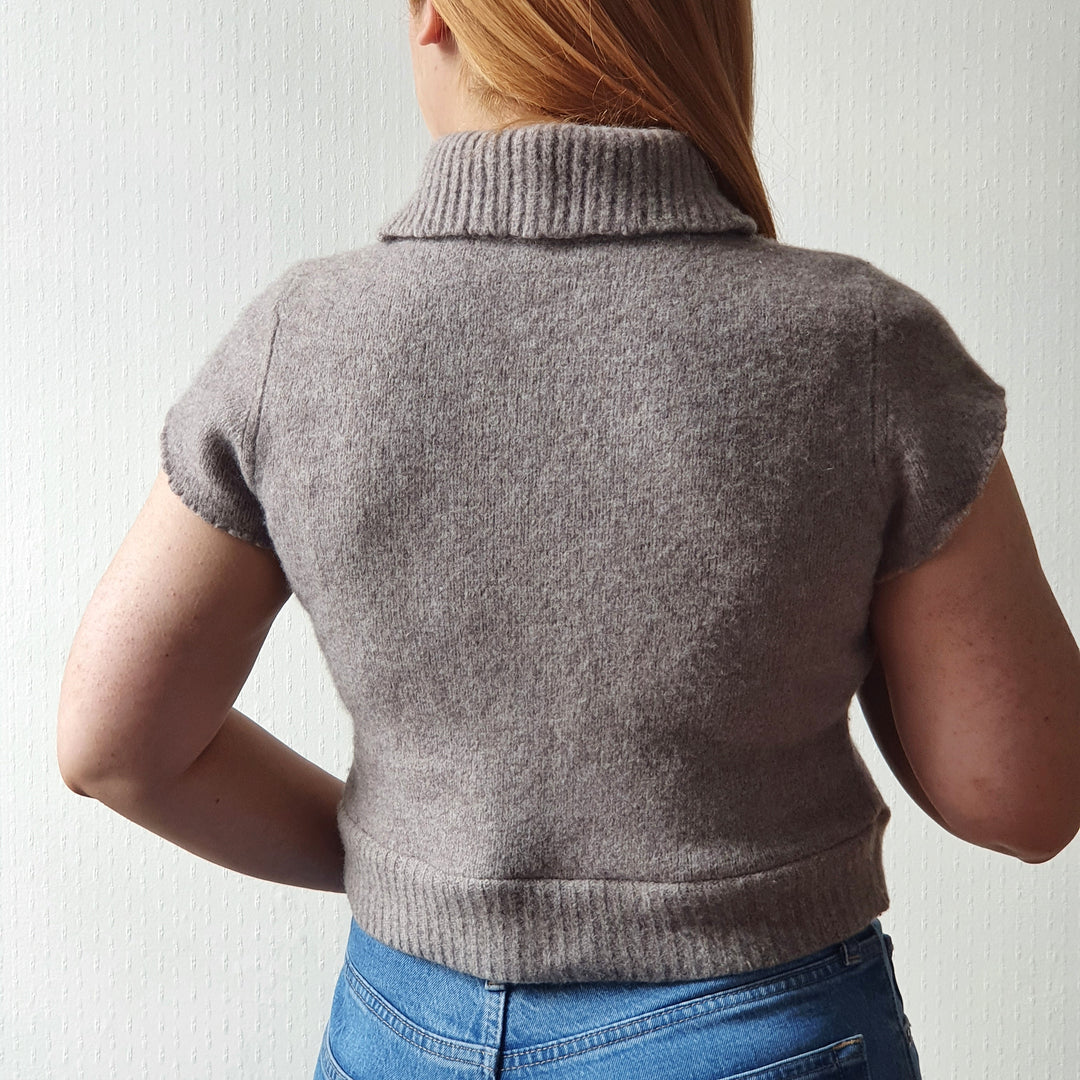 Reworked Taupe Cropped Turtneck  - XS/S