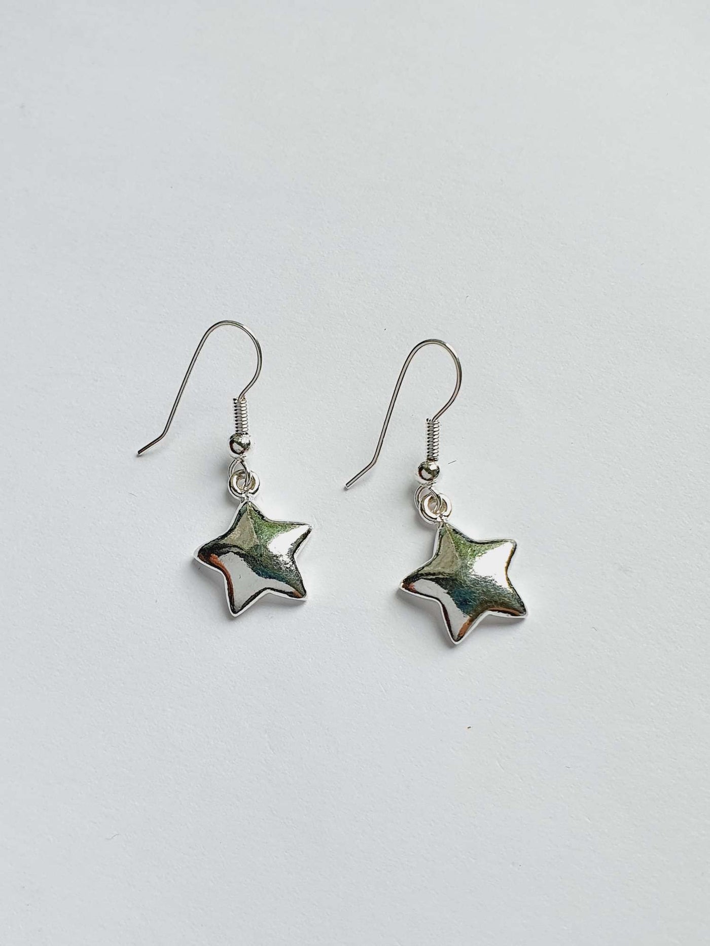 Vintage Silver Plated Drop Earrings with Star Charm