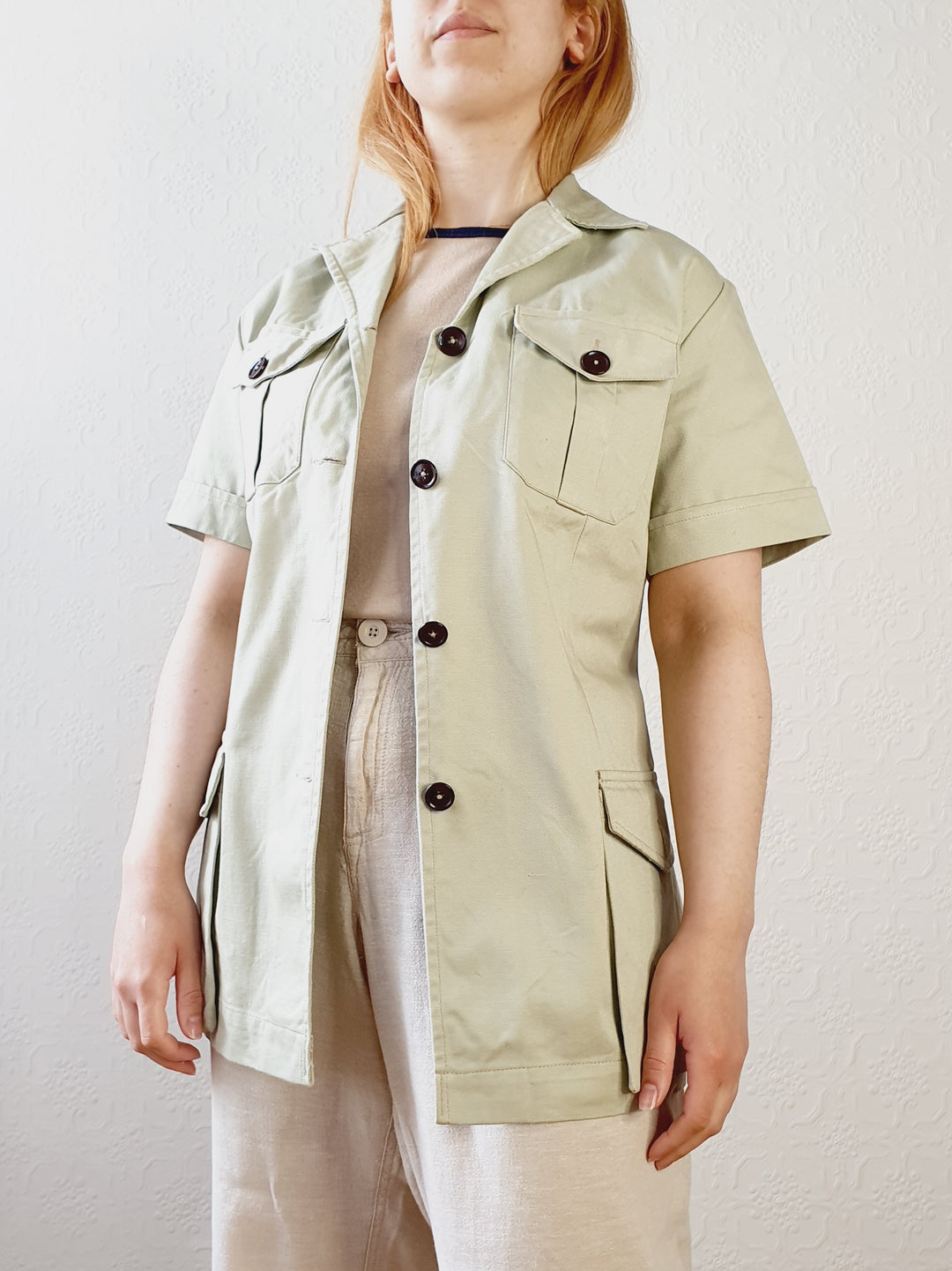 Original Vintage Sage Safari Jacket - M