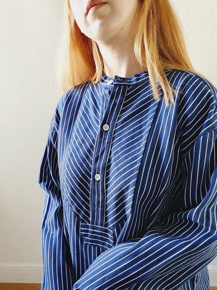 Vintage Navy Striped Tunic - XXL