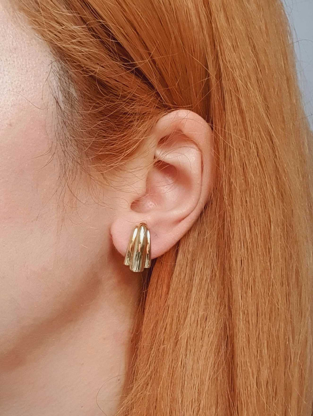 Vintage Gold Plated 80s Stud Earrings