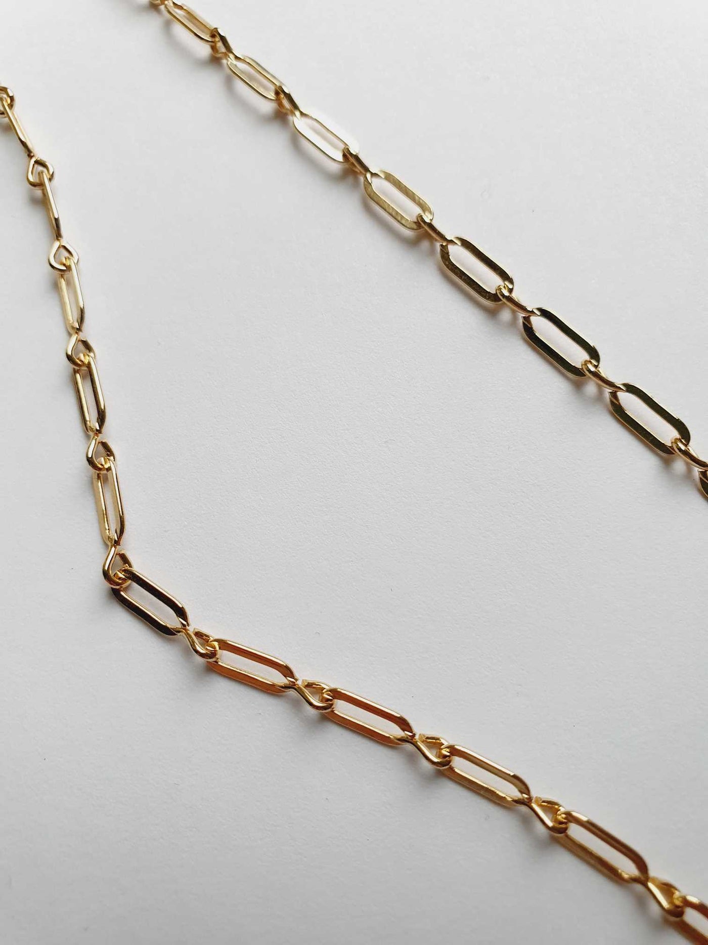 Vintage Gold Plated Paperclip Style Chain Necklace 15"