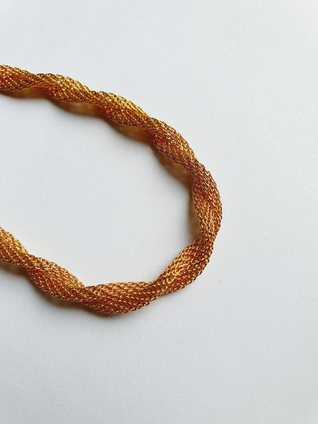 Gold Plated Twist Mesh Chain Bracelet