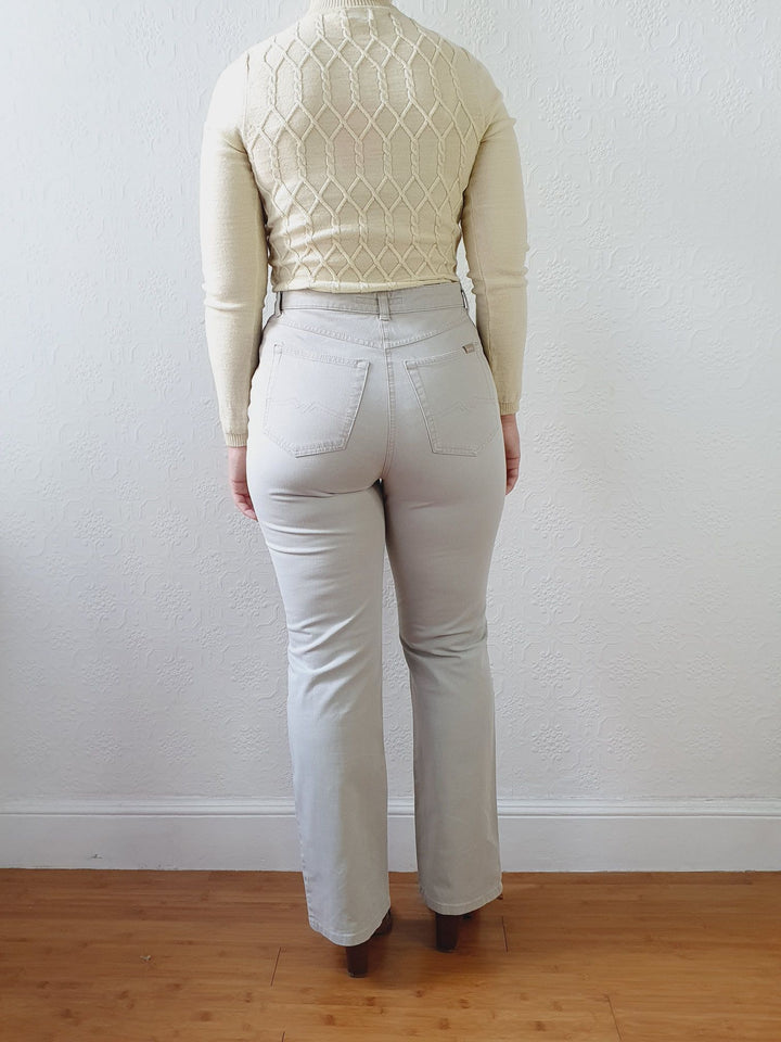 Vintage High Waisted Light Grey MAC Jeans - S/M