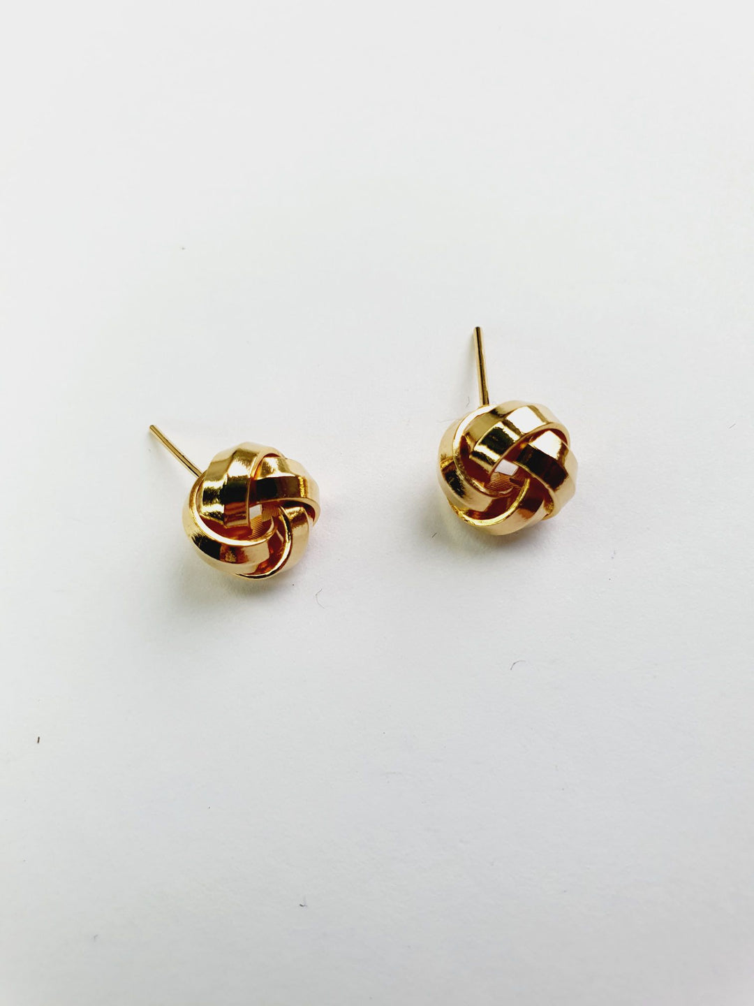 Vintage Gold Toned Twist Knot Stud Earrings