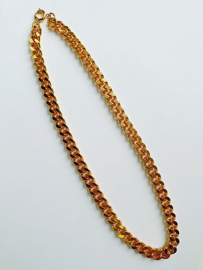 Vintage Gold Plated Thick Curb Chain Necklace