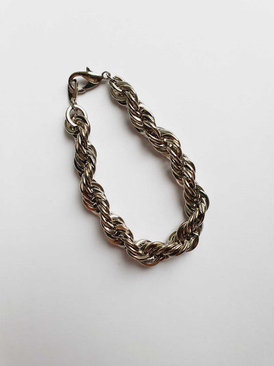 Vintage Silver Toned Twist Rope Bracelet