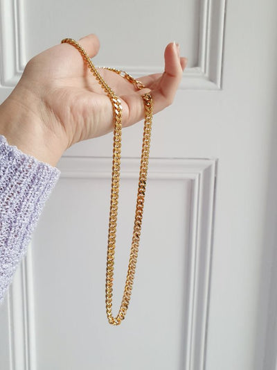 Vintage Gold Plated Curb Chain Necklace