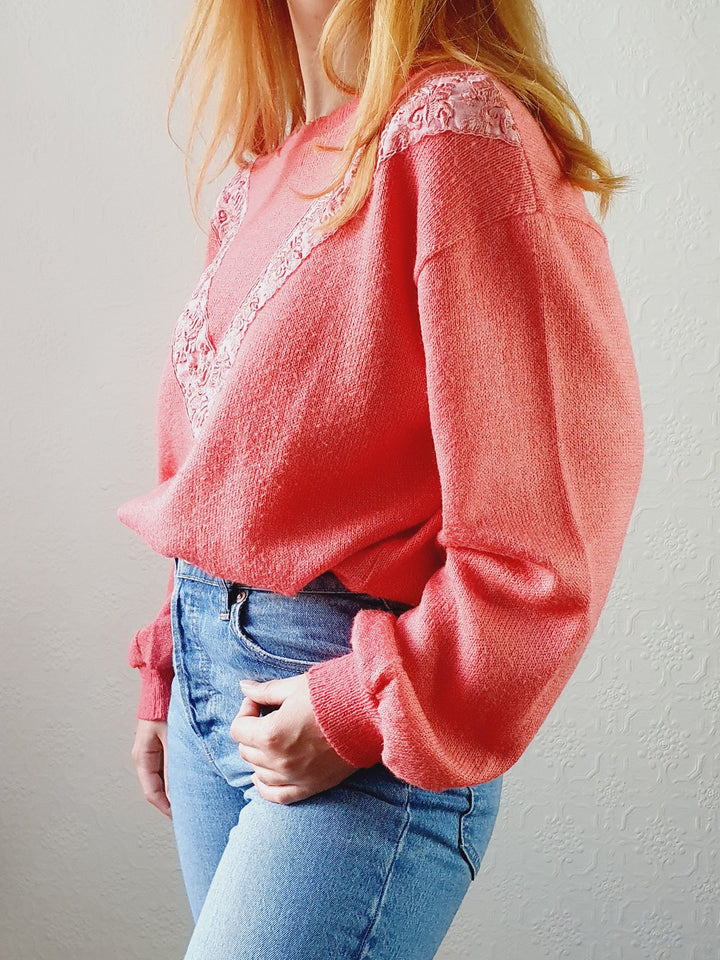 Hot Pink Vintage Jumper - L/XL