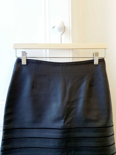 Vintage Detailed Leather Skirt - XS