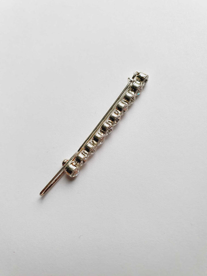 Vintage Silver Hair Clip with Crystals