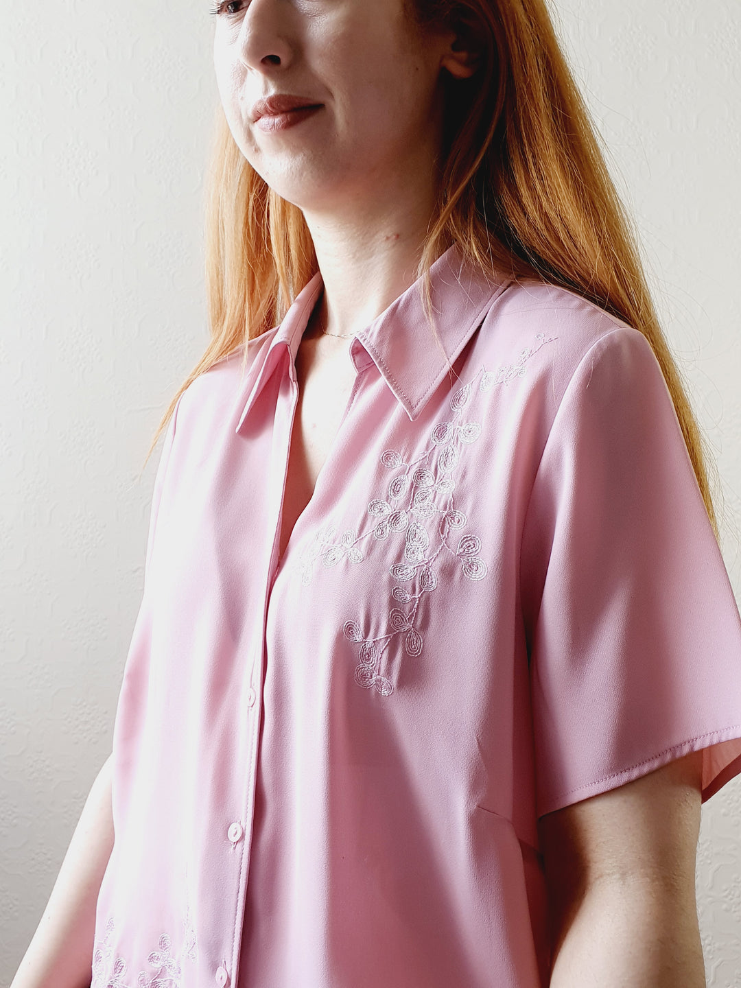 Embroidered Pink Top - L/XL