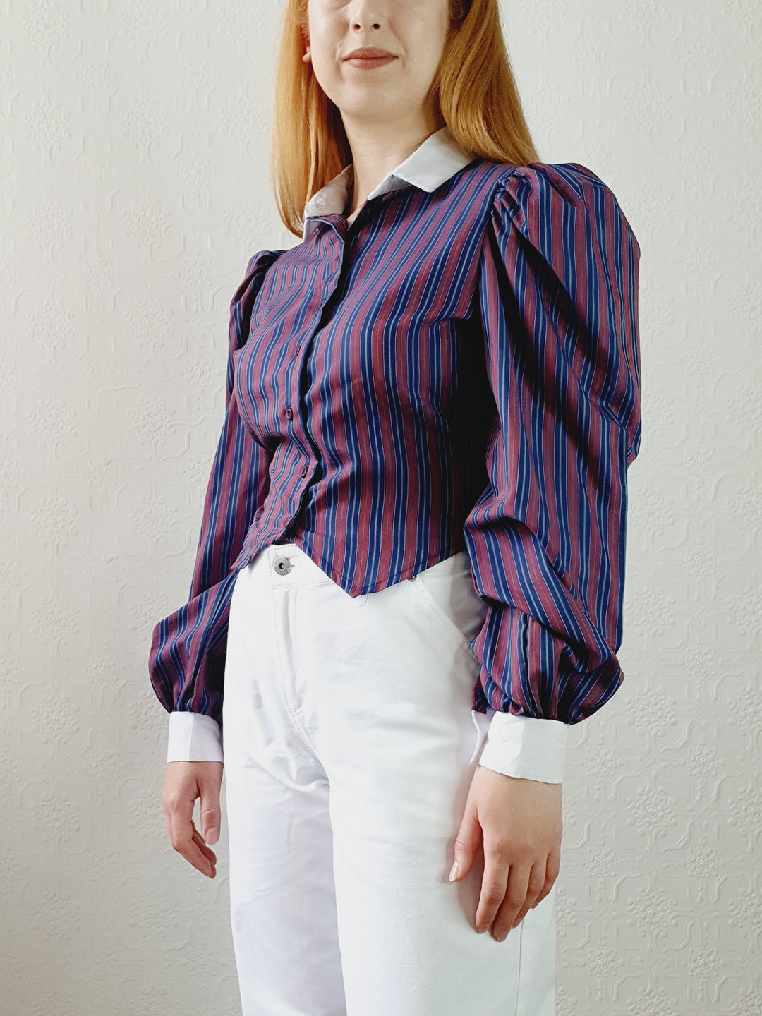 Vintage 1980s Victorian Style Blouse • XS-M