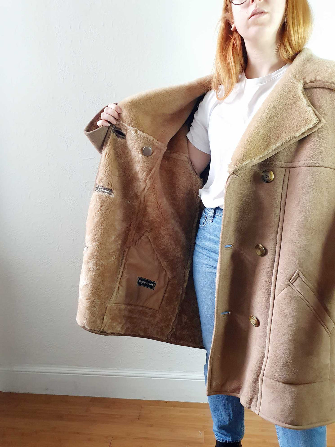 Vintage Brown Genuine Sheepskin Jacket - XL