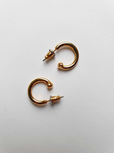 Vintage Gold Plated Small Hoop Earrings