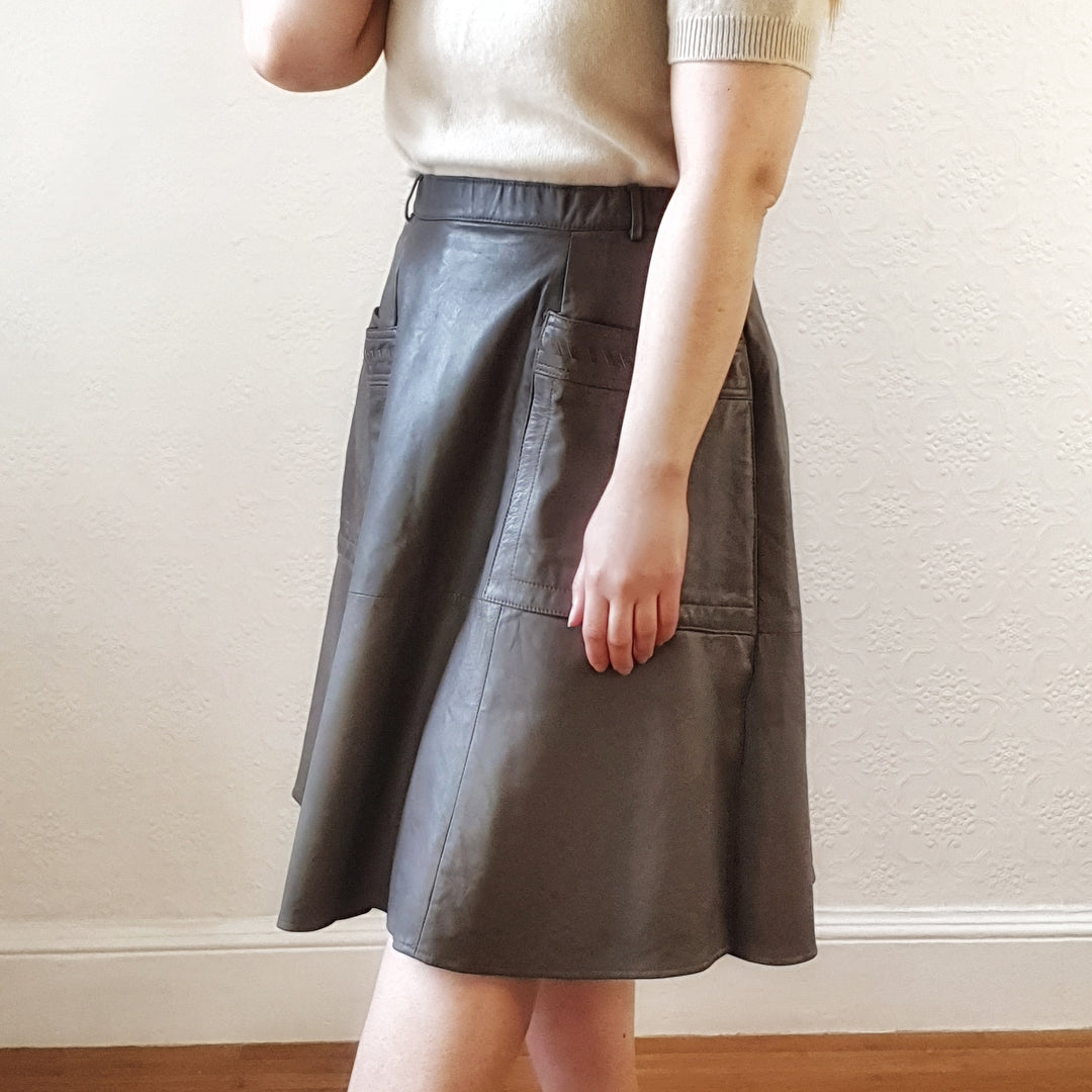 Grey A-Line Skirt - L