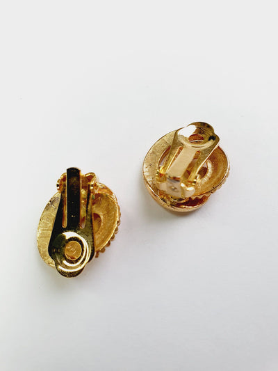 Vintage Gold Plated 1980s Clip On Earrings