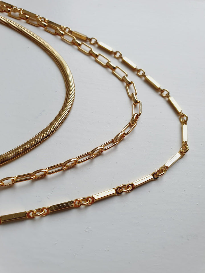 Vintage Gold Plated Chain Layering Set