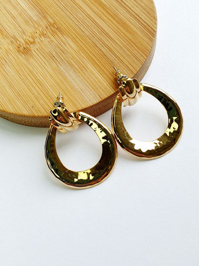 Vintage Gold Plated Hammered Earrings