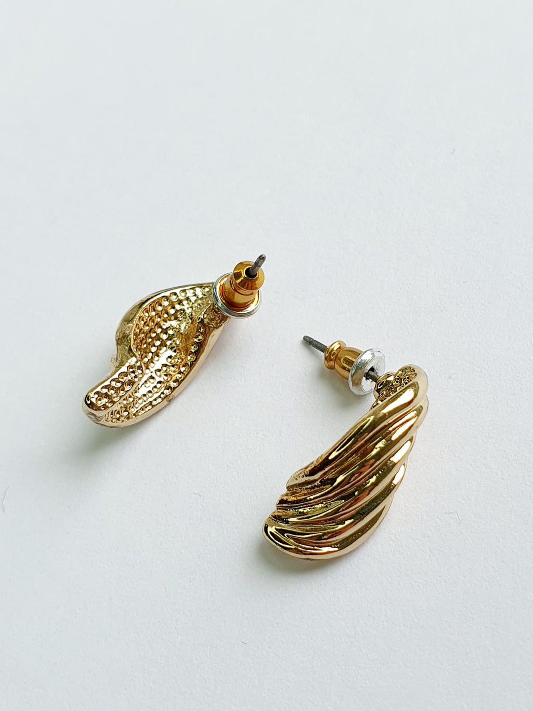 Vintage Gold Toned Twist Stud Earrings