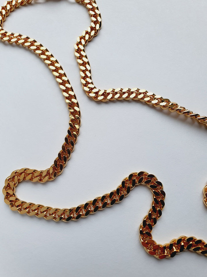 Vintage Gold Plated Curb Chain Necklace