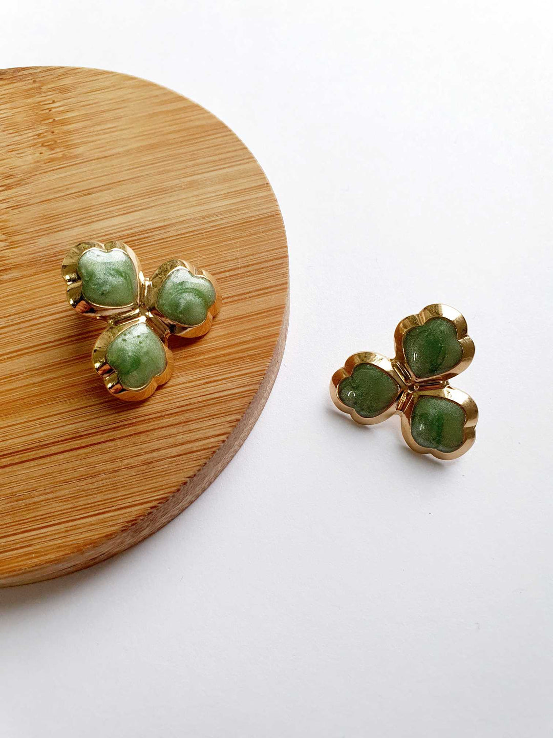 Vintage Gold Plated Clover Stud Earrings