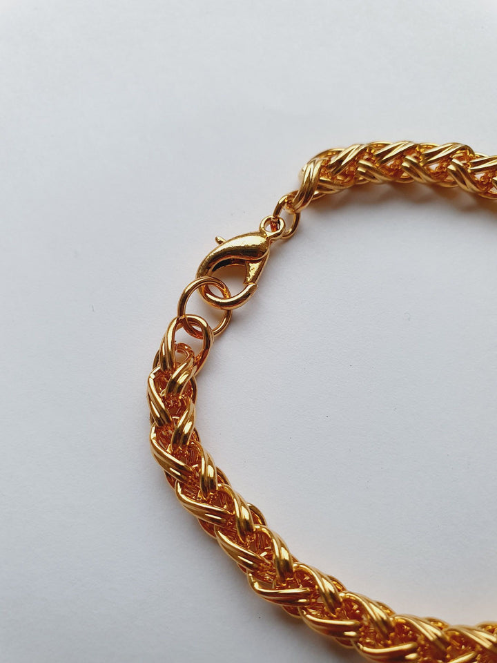 Vintage Gold Plated Rope Chain Bracelet