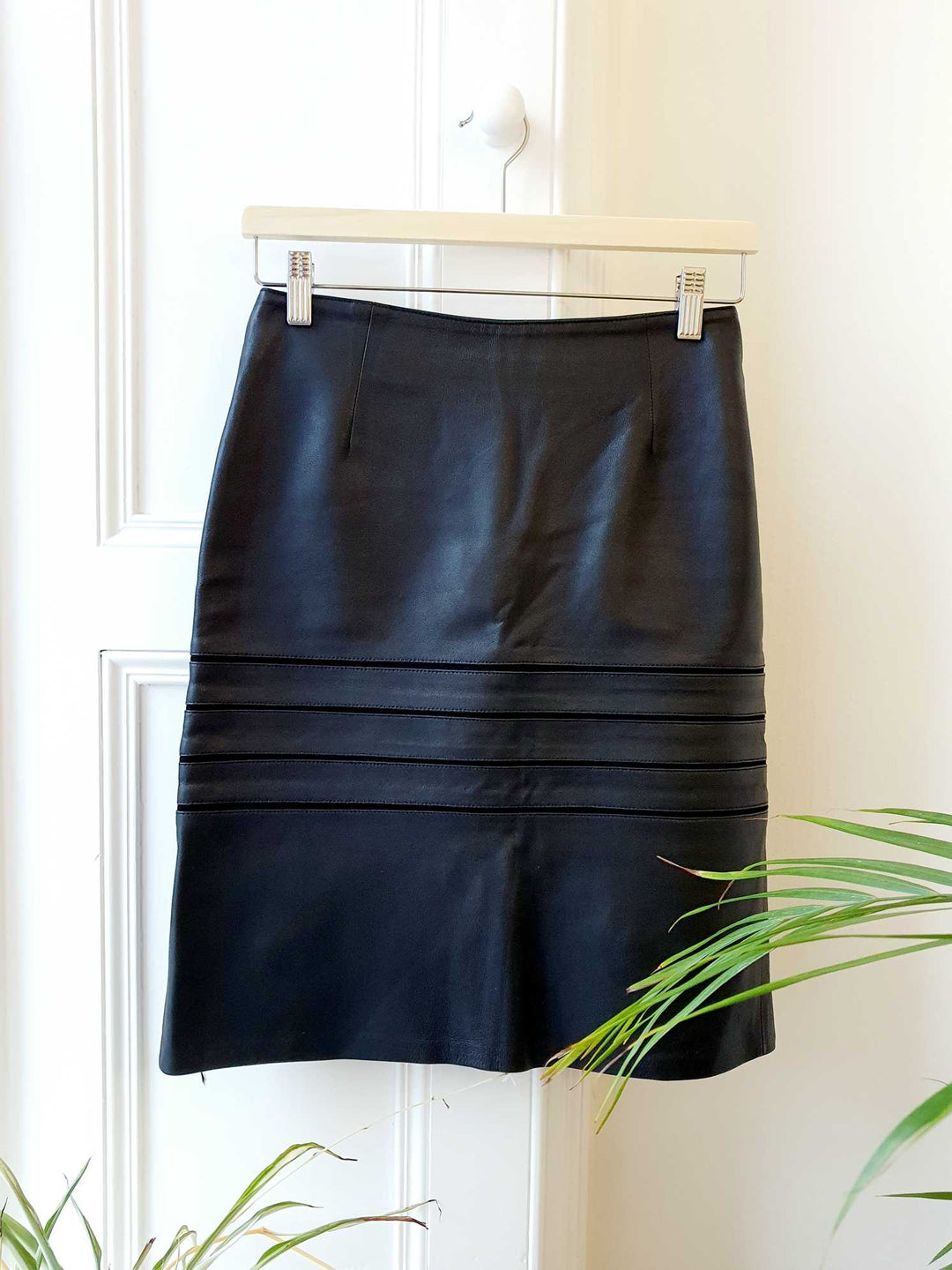 Vintage Detailed Leather Skirt - XS