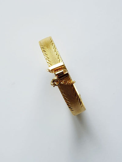 Vintage Gold Plated Flat Mesh Bracelet