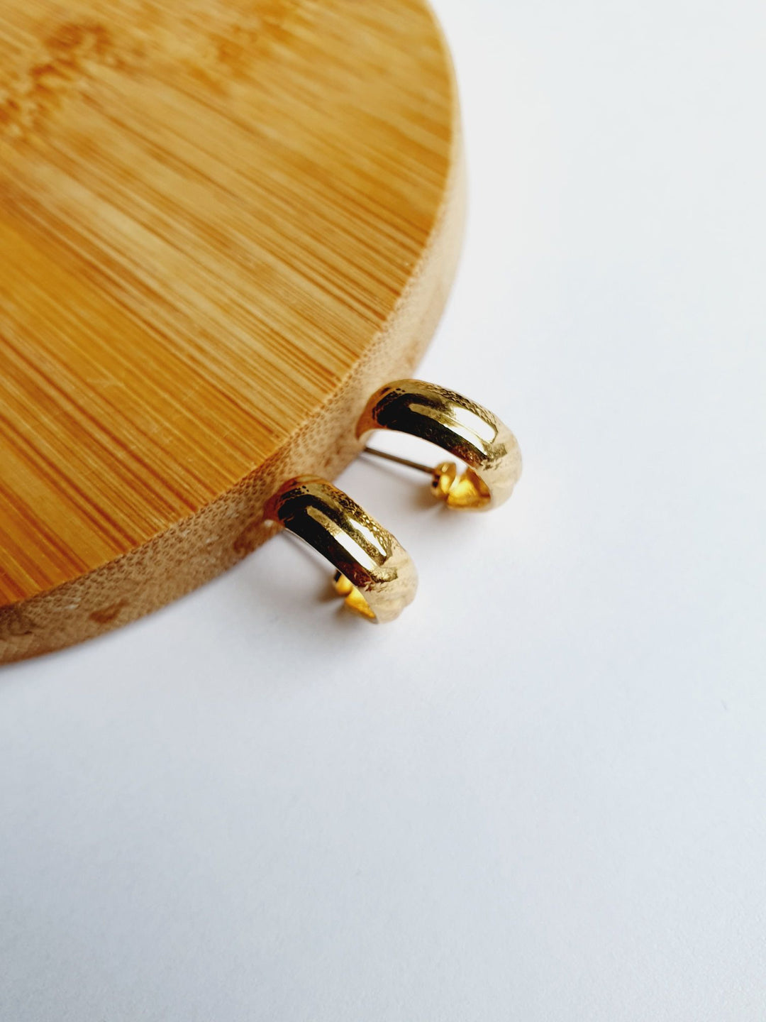 Vintage Gold Plated Minimal Micro Hoops