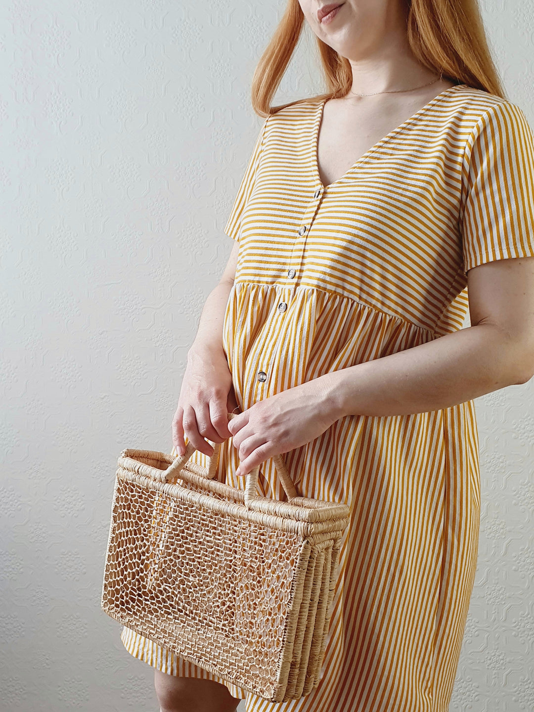 Striped Summer V-Neck Dress - S/M