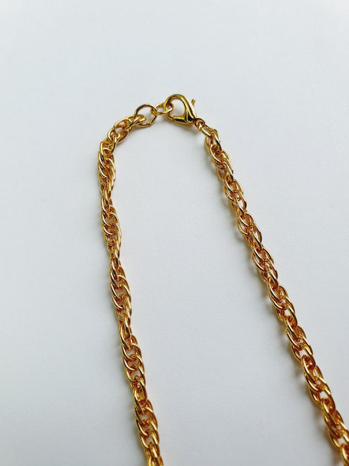 Vintage Gold Plated Wheat Chain Necklace 16"