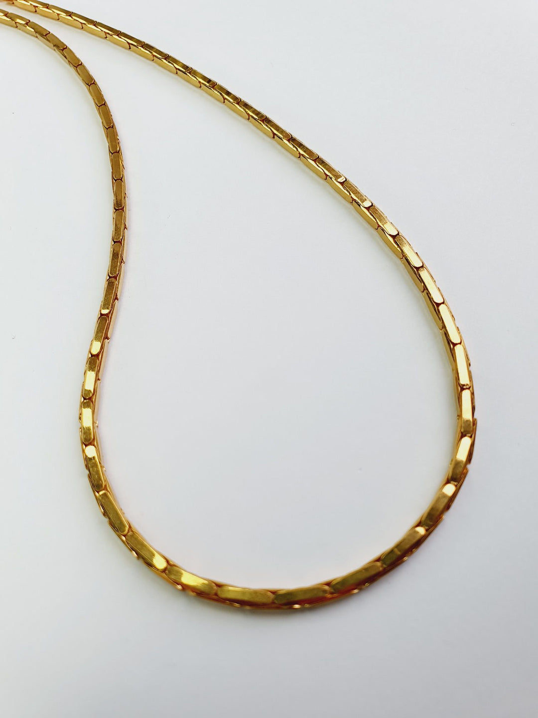 Vintage Gold Plated Square Chain Necklace