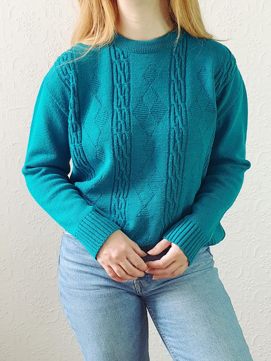 Vintage Teal Jumper - M/L