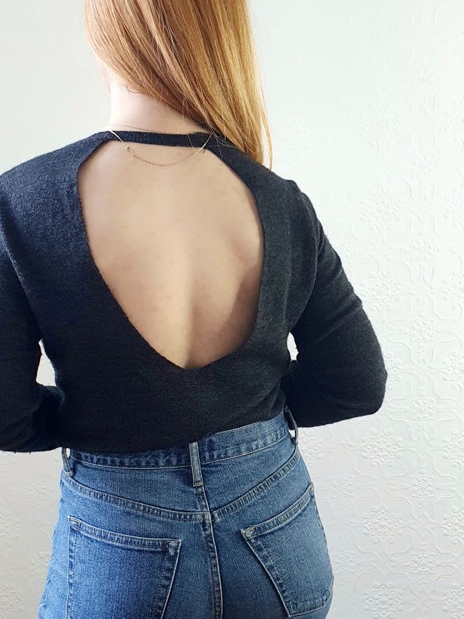 Open Back Charcoal Jumper - S