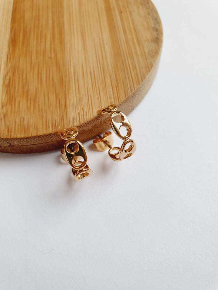 Vintage Gold Plated Hoop Earrings