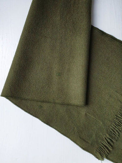 Vintage Moss Green Wool Scarf