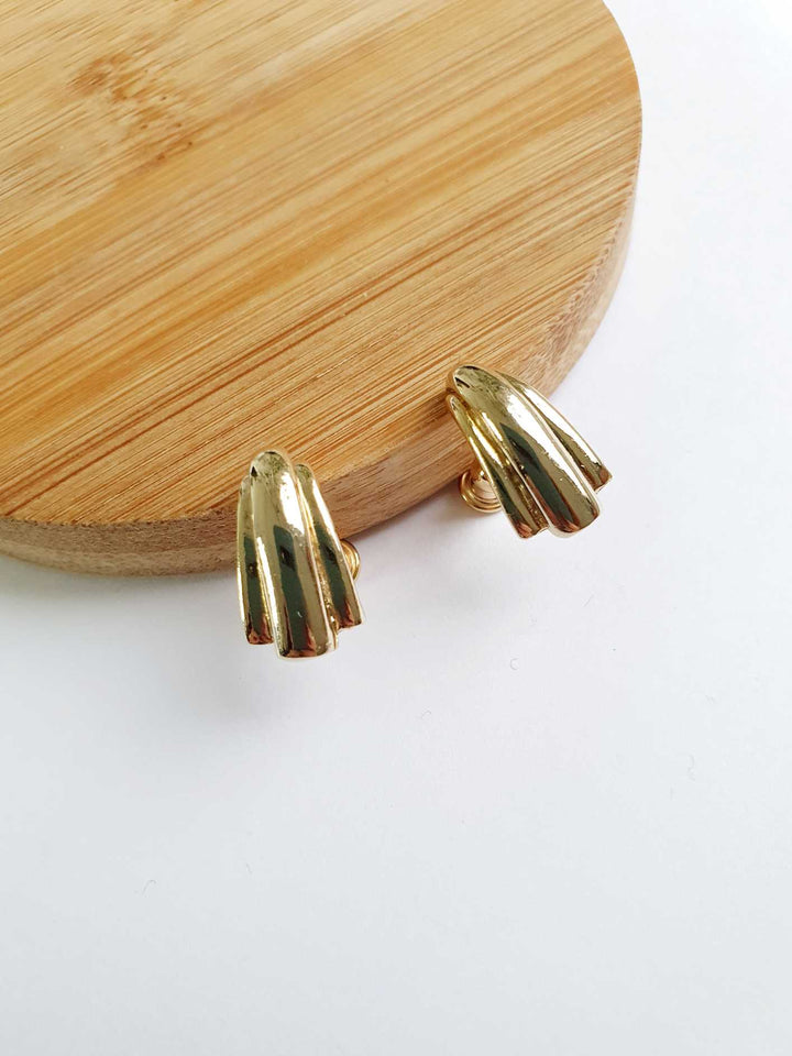 Vintage Gold Plated 80s Stud Earrings