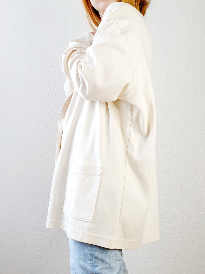 Pure Cotton Cream Jersey Cardigan - XXL