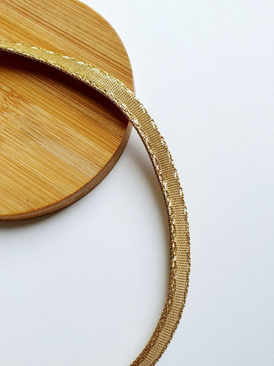 Vintage Gold Plated Flat Mesh Chain Necklace