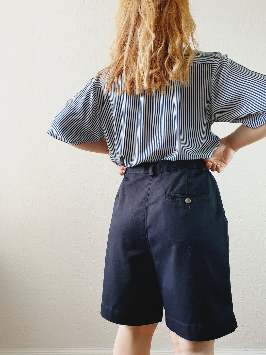 Vintage Black Cotton Shorts - S/M