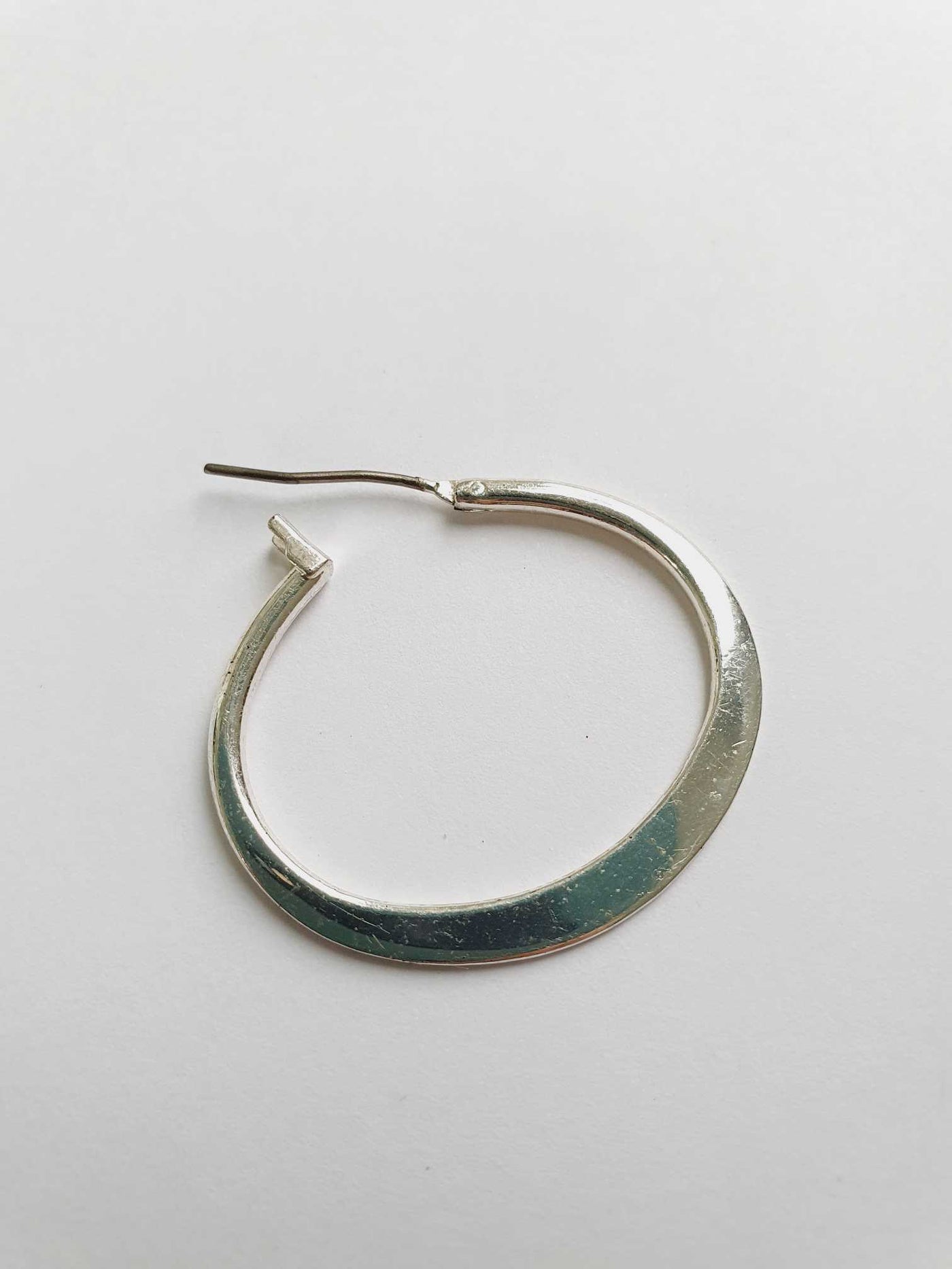 Vintage Silver Toned Oval Hoops