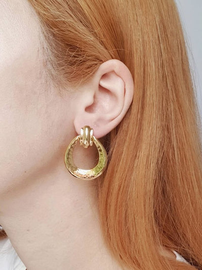 Vintage Gold Plated Hammered Earrings