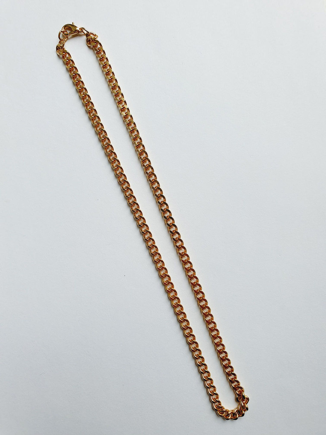 Vintage Gold Plated Curb Chain Necklace